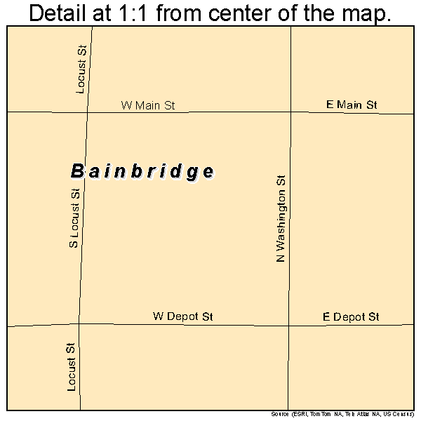 Bainbridge, Indiana road map detail