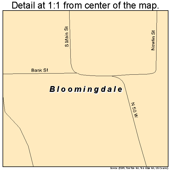 Bloomingdale, Indiana road map detail