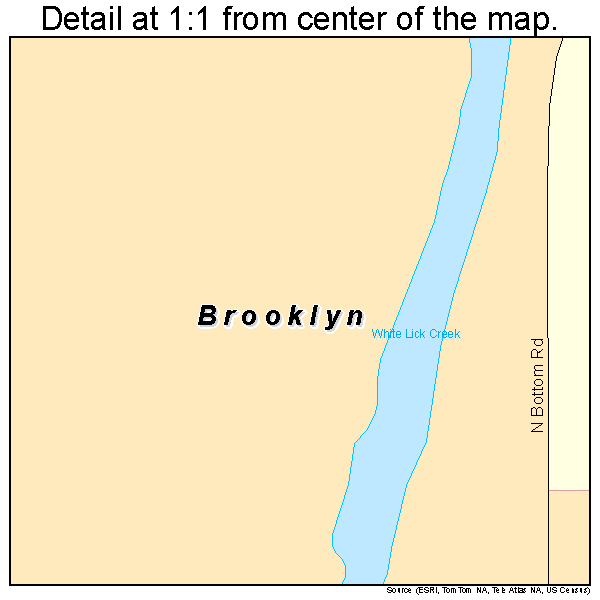 Brooklyn, Indiana road map detail