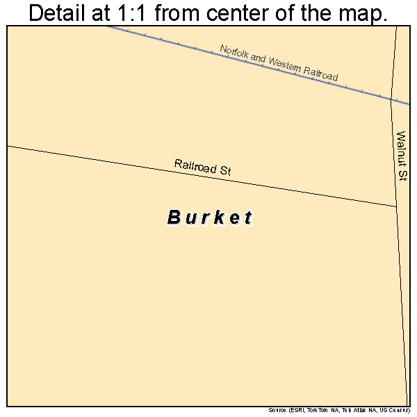 Burket, Indiana road map detail