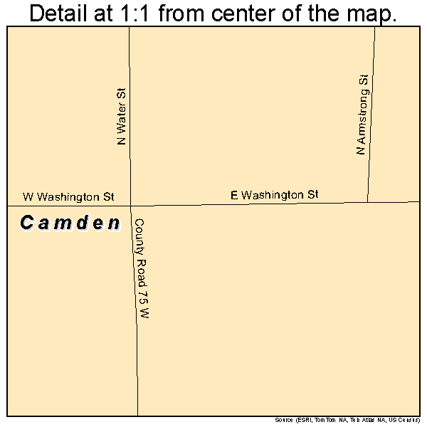 Camden, Indiana road map detail