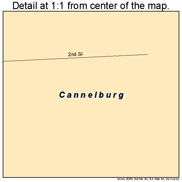 Cannelburg, Indiana road map detail