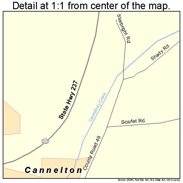 Cannelton, Indiana road map detail