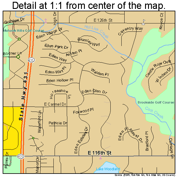 Carmel, Indiana road map detail