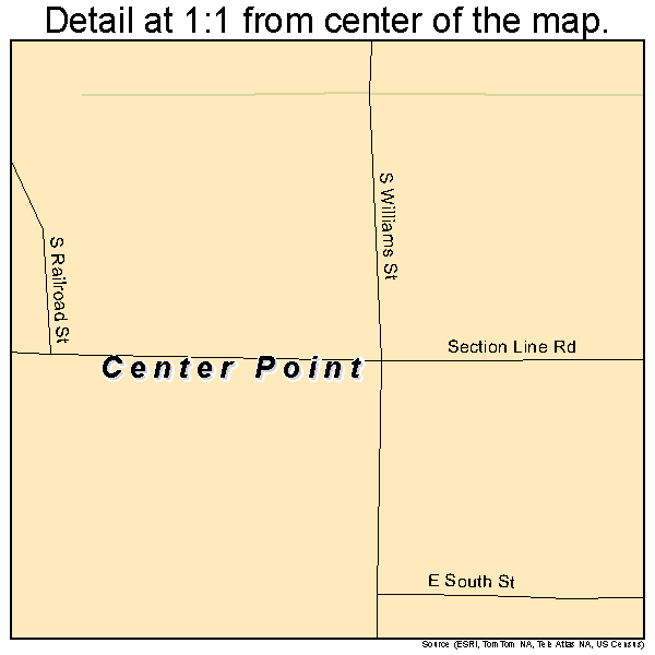 Center Point, Indiana road map detail