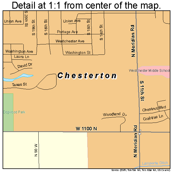 Chesterton, Indiana road map detail