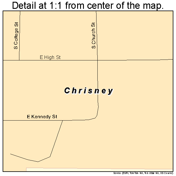 Chrisney, Indiana road map detail