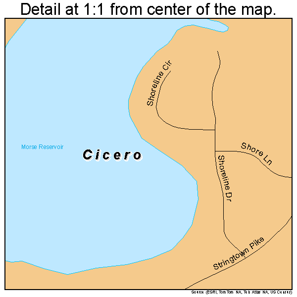 Cicero, Indiana road map detail