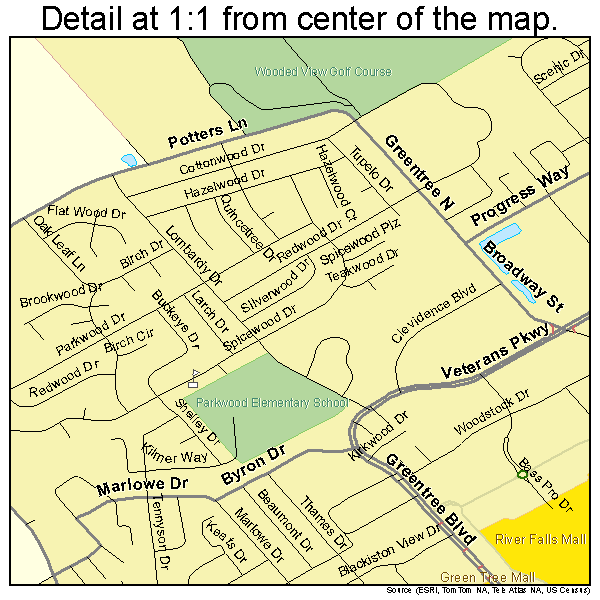 Clarksville, Indiana road map detail