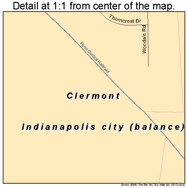 Clermont, Indiana road map detail