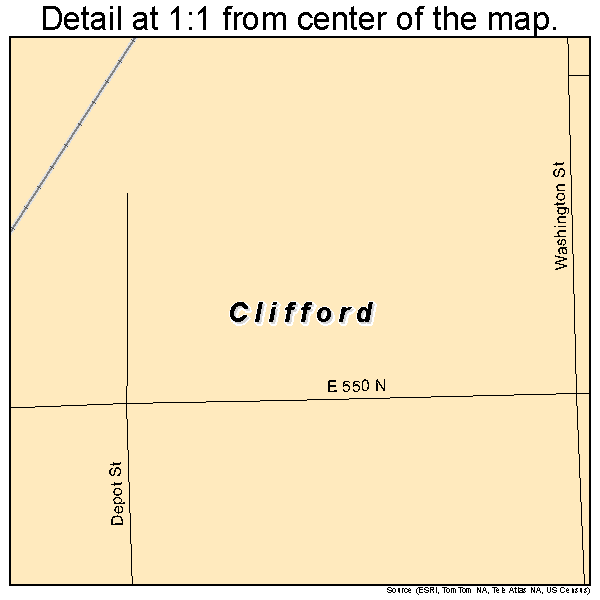 Clifford, Indiana road map detail