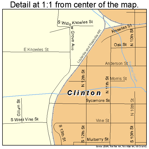 Clinton, Indiana road map detail