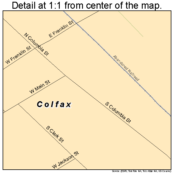 Colfax, Indiana road map detail
