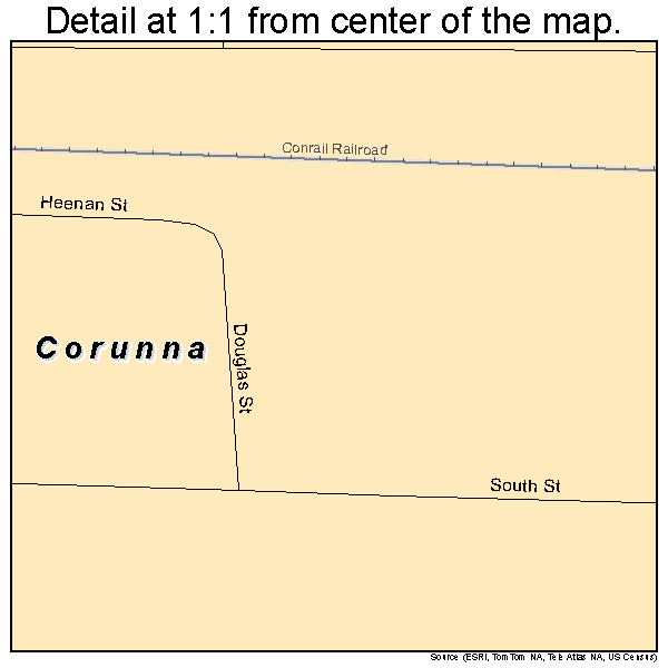 Corunna, Indiana road map detail