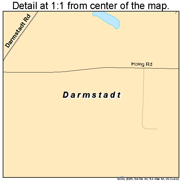 Darmstadt, Indiana road map detail
