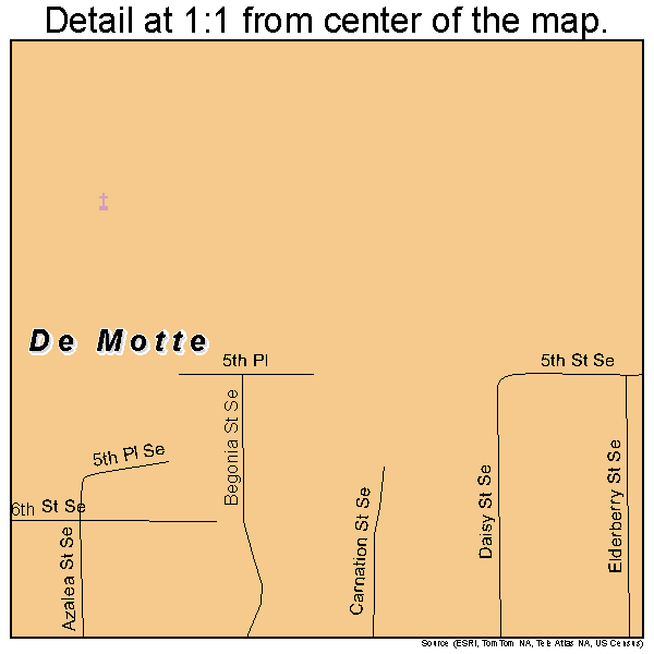 De Motte, Indiana road map detail