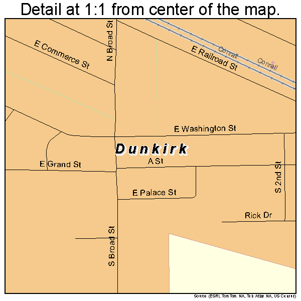 Dunkirk, Indiana road map detail