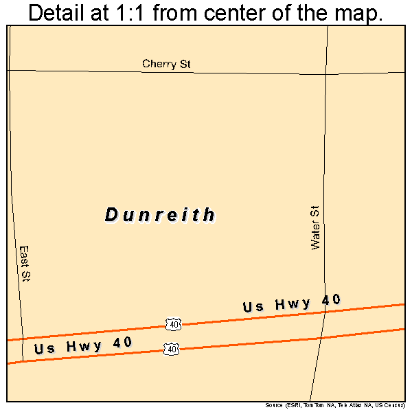 Dunreith, Indiana road map detail