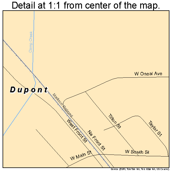 Dupont, Indiana road map detail