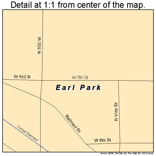 Earl Park, Indiana road map detail