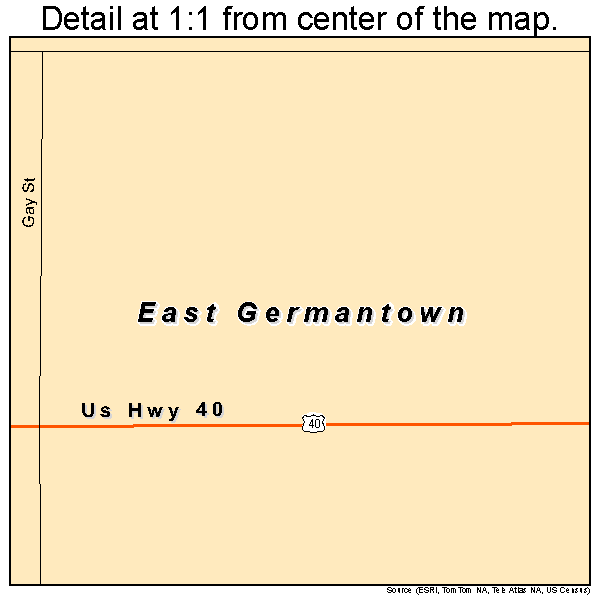 East Germantown, Indiana road map detail
