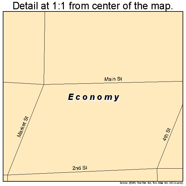 Economy, Indiana road map detail