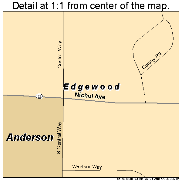 Edgewood, Indiana road map detail