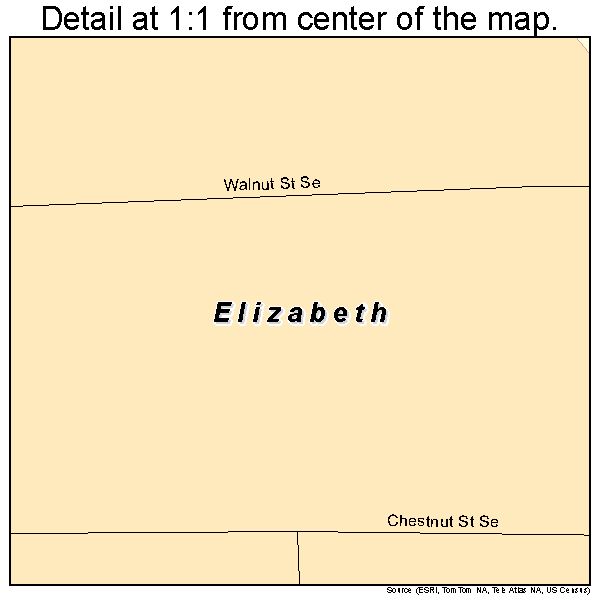Elizabeth, Indiana road map detail