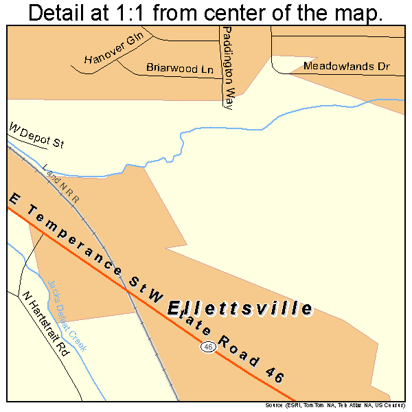 Ellettsville, Indiana road map detail