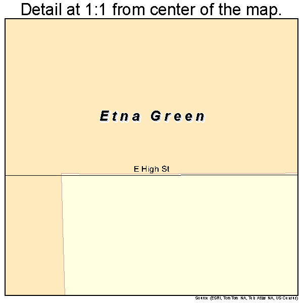 Etna Green, Indiana road map detail