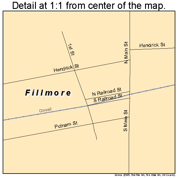 Fillmore, Indiana road map detail