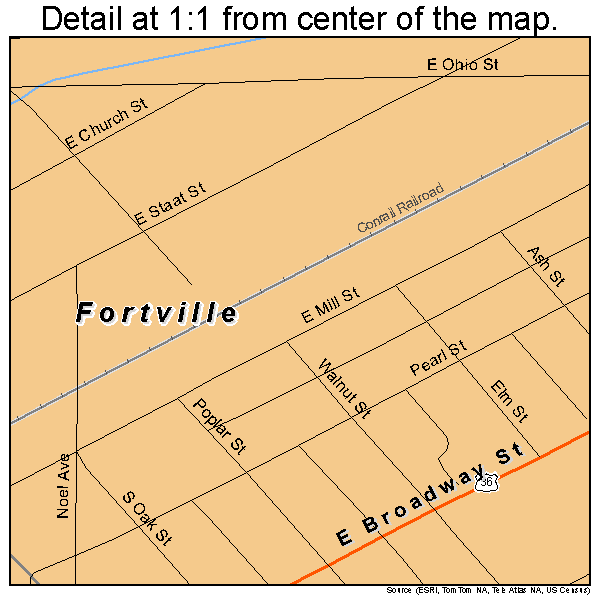 Fortville, Indiana road map detail