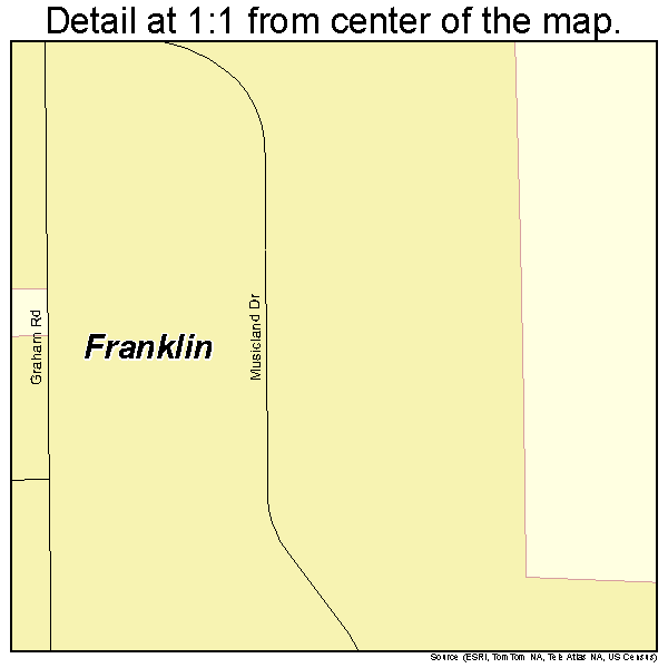 Franklin, Indiana road map detail