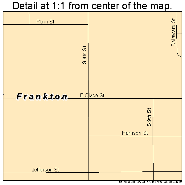 Frankton, Indiana road map detail