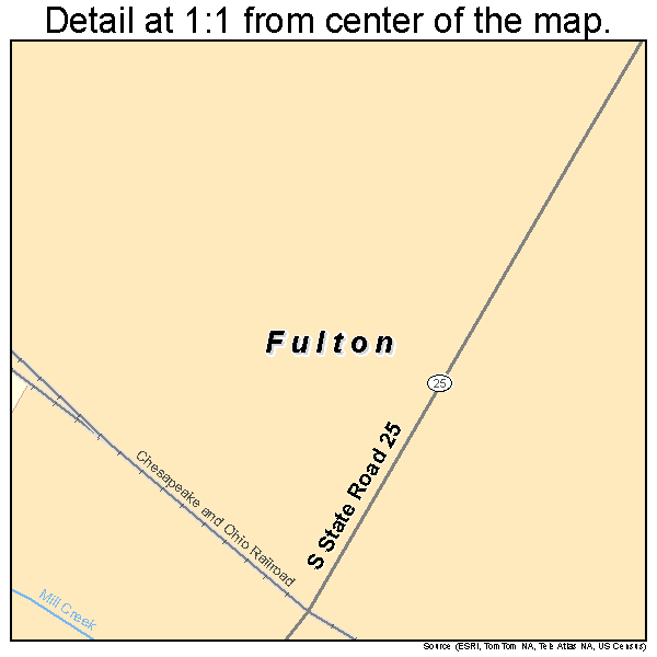 Fulton, Indiana road map detail