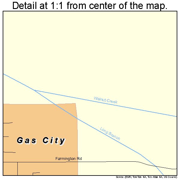 Gas City, Indiana road map detail