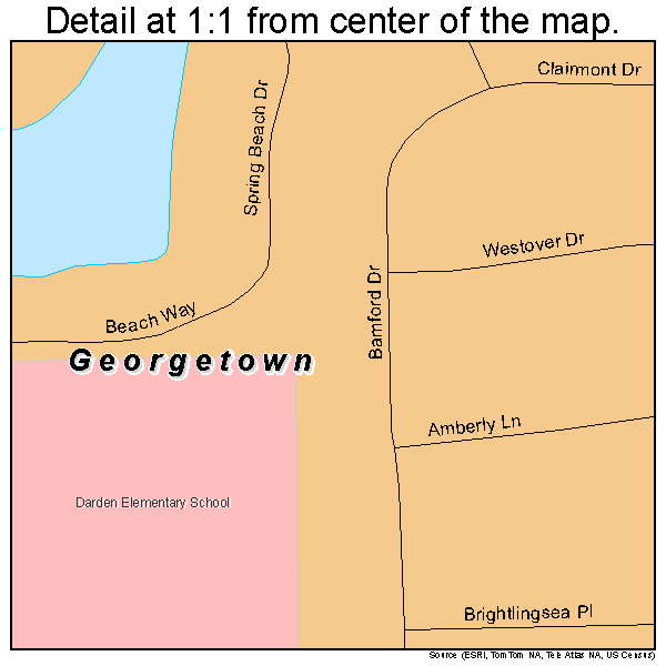 Georgetown, Indiana road map detail