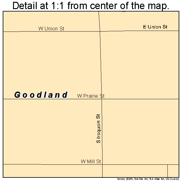 Goodland, Indiana road map detail