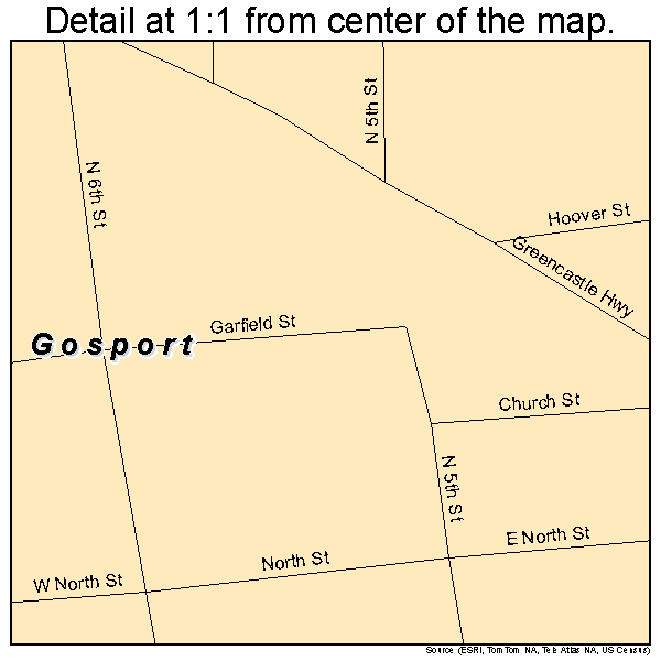 Gosport, Indiana road map detail