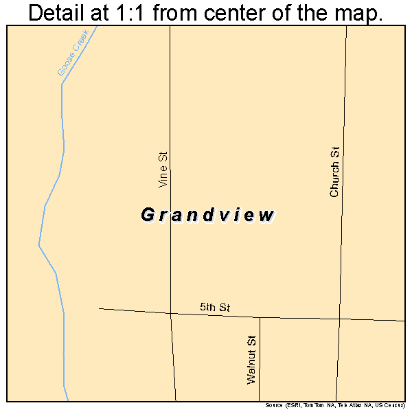 Grandview, Indiana road map detail