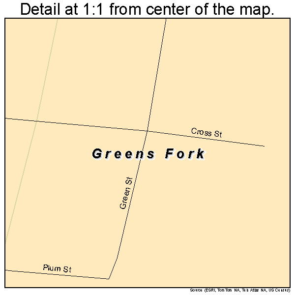 Greens Fork, Indiana road map detail