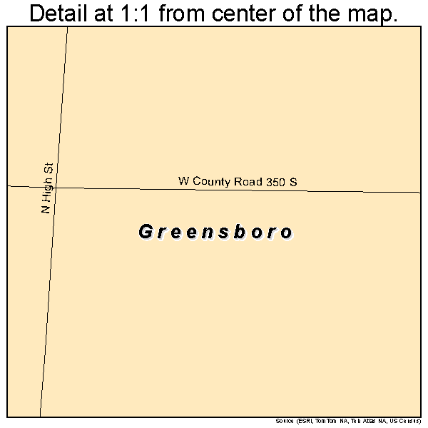 Greensboro, Indiana road map detail