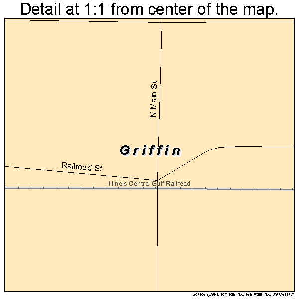Griffin, Indiana road map detail