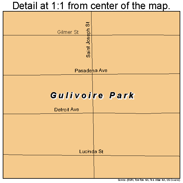 Gulivoire Park, Indiana road map detail
