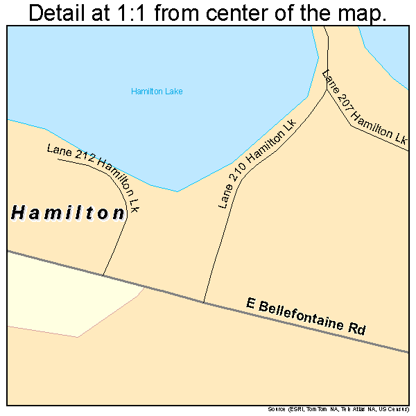 Hamilton, Indiana road map detail