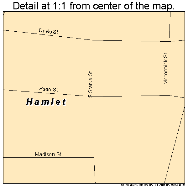 Hamlet, Indiana road map detail