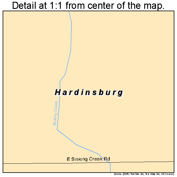 Hardinsburg, Indiana road map detail