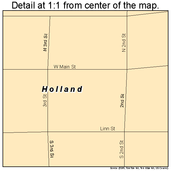 Holland, Indiana road map detail