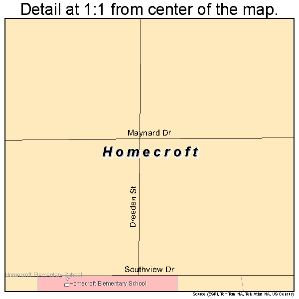 Homecroft, Indiana road map detail