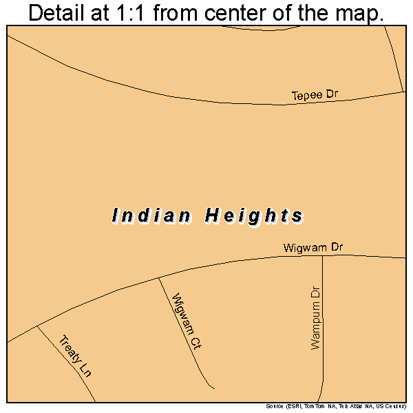 Indian Heights, Indiana road map detail